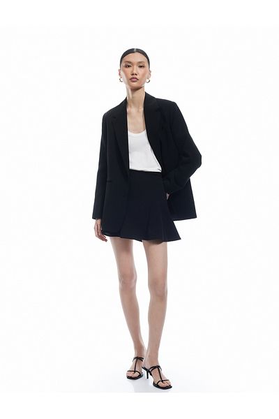 Koton New Season Scuba Fabric Normal Waist Pleated Mini Skirt