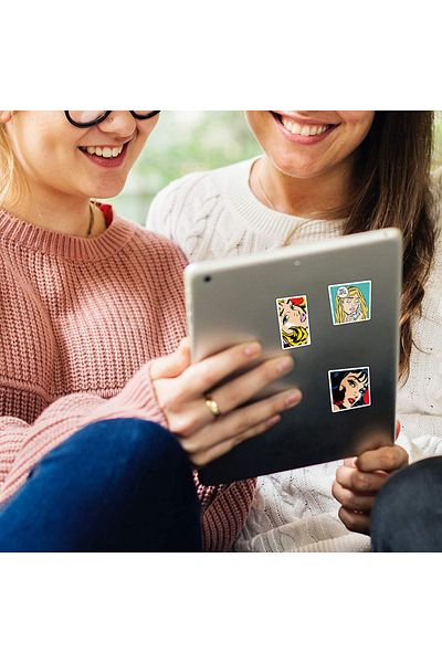 hediyenebak Retro Girl Series 2 Sticker Set |   Laptop Agenda Notebook Tablet Phone Notebook Sticker Bullet Journal