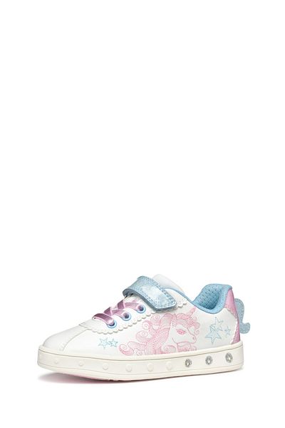 Geox White Skylin Motif Girls Sneakers J558Wa0Bckcc0406
