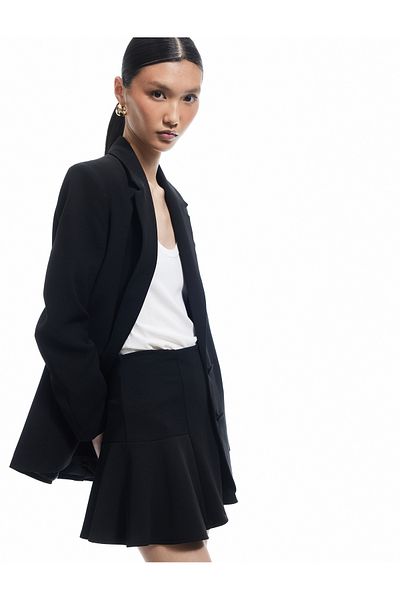 Koton New Season Scuba Fabric Normal Waist Pleated Mini Skirt