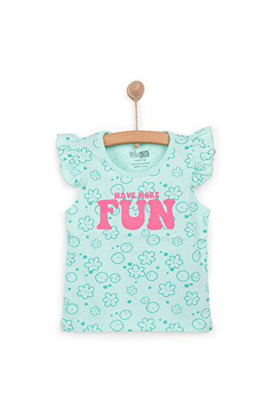 ebebek Hello Baby HelloBaby Basic Kız Çiçek ve Gülen Yüz Desenli Atlet T-shir...