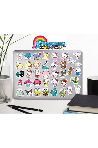 hediyenebak Sanrio Sticker Set - Laptop Agenda, Notebook, Tablet, Phone Notebook and Sticker