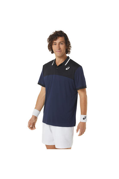 Asics Men Court Polo Shırt Erkek Lacivert Kısa Kollu Tshirt 2041a256-401