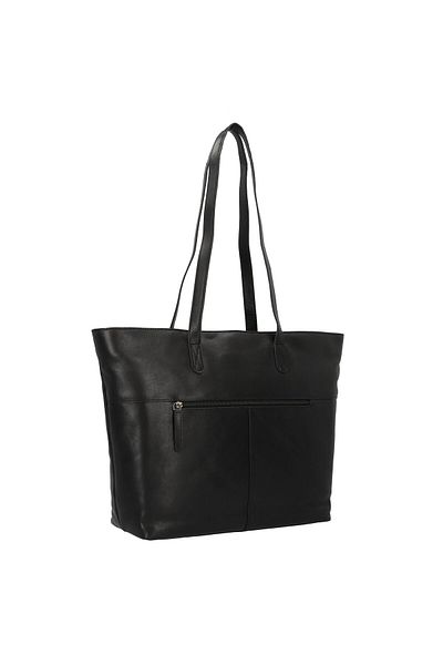 Greenburry Pure Black Shopper Tasche Leder 35 Cm Laptopfach
