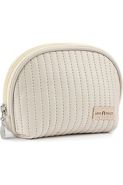 COOYA Mini Cosmetic Bag, Sanitary Napkin Storage & Travel Makeup Pouch (Beige)