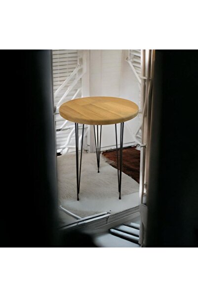 ADIM EBATLAMA Masif Panel Ahşap Yan Sehpa Firkete Ayaklı