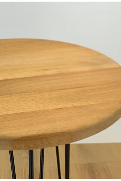 ADIM EBATLAMA Masif Panel Ahşap Yan Sehpa Firkete Ayaklı