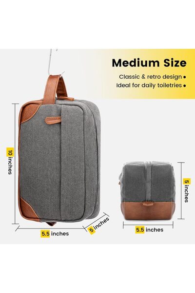 genernic Vorspack Toiletry Bag Hanging Dopp Kit for Men Water Resistant Canvas Shaving Bag with Large Capacit