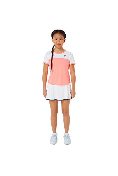 Asics Gırls Tennıs Ss Top Büyük Unisex Çocuk Pembe Kısa Kollu Tshirt 2044a039-701