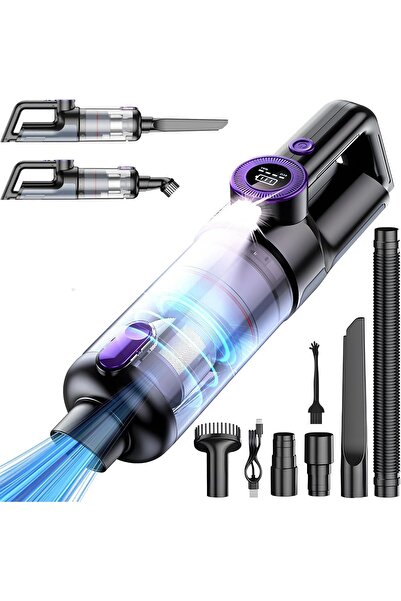 FlashHawk مكنسة كهربائية محمولة للسيارة بدون سلك - مكنسة كهربائية للسيارة بمح...