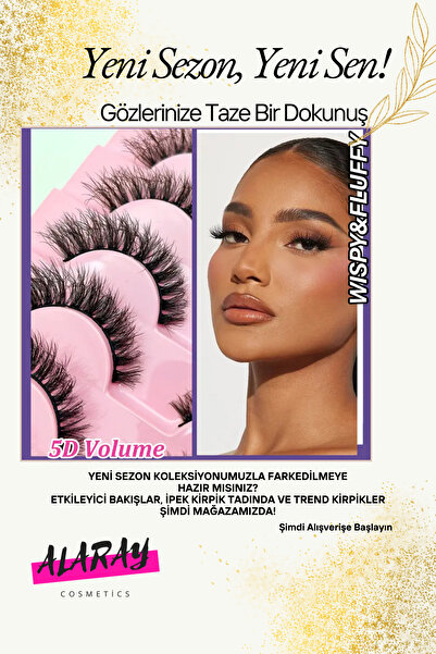 alaraycosmetics Takma Ipek Kirpikler Alara^nın Kolleksıyonu Wıspy Tarzı 10 Cıft 5d Curl Rus Volume- Etkili Bakışlar