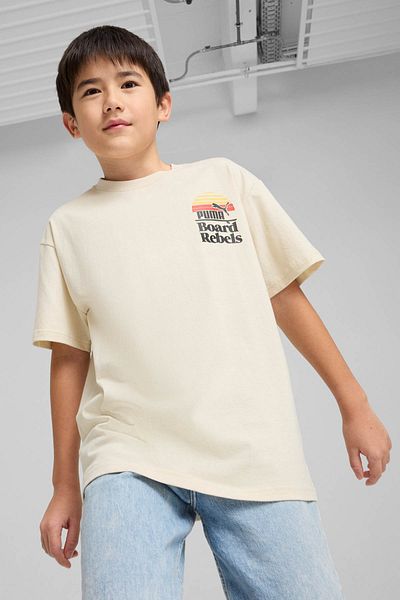 Puma MID90S Graphic Tee IV B Μπεζ Unisex Παιδικό κοντομάνικο μπλουζάκι