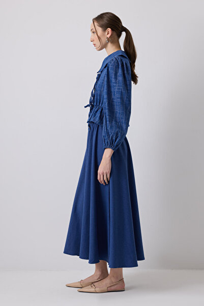 Touché Privé Denim Effect Bluz Skirt Suit