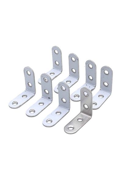 Generic 8-Piece 90 Degree Angle L Shaped Shelf Bracket Silver