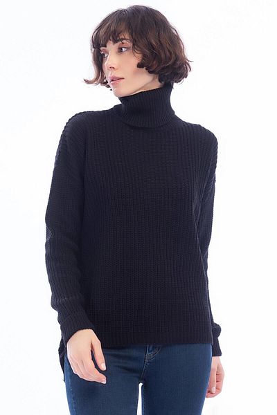 bacc Women's Black Turtleneck Thessaloniki Knitted Sweater Sweater Co- 258430001