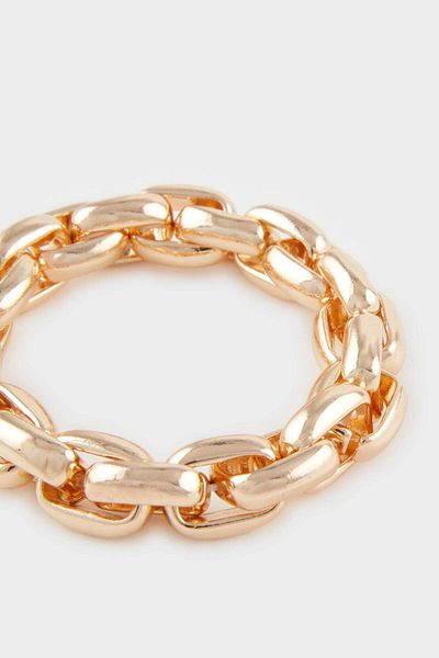 DeFacto Women's Thick Chain Gold Bracelet E6724Axns