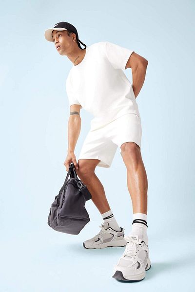 DeFacto DeFactoFit Standard Fit Crew λαιμόκοψη με στάμπα αθλητική μπλούζα με κοντό μανίκι D9310AX25SP