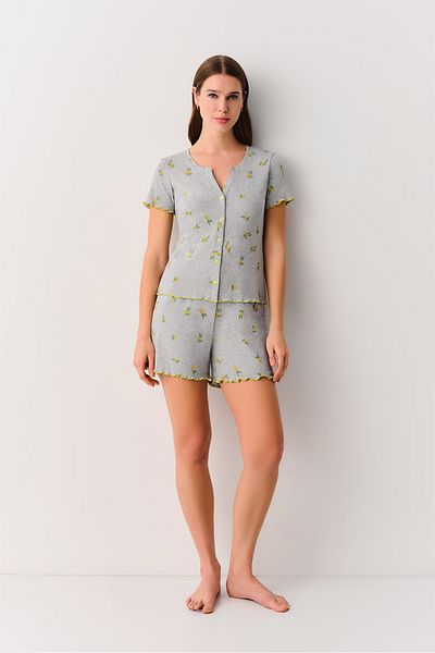 SUWEN Mina Masculine Shorts Pajama Set