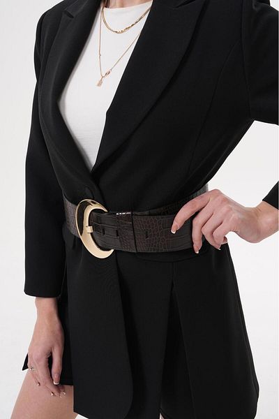 MODAM HİFA Wide Dress Belt with Buckle Women's Belt Shirt Belt Coat Belt
