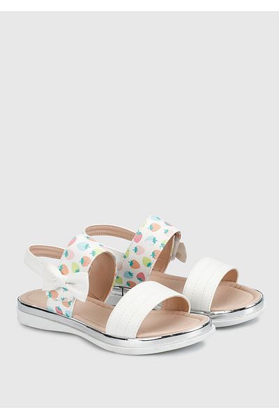 Kiddo Sandale plate albe pentru fete