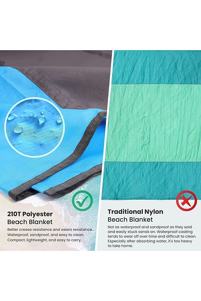 fulina Beach camping mat, 200*210, suitable for 7 people, extra large and waterproof, easy to clean