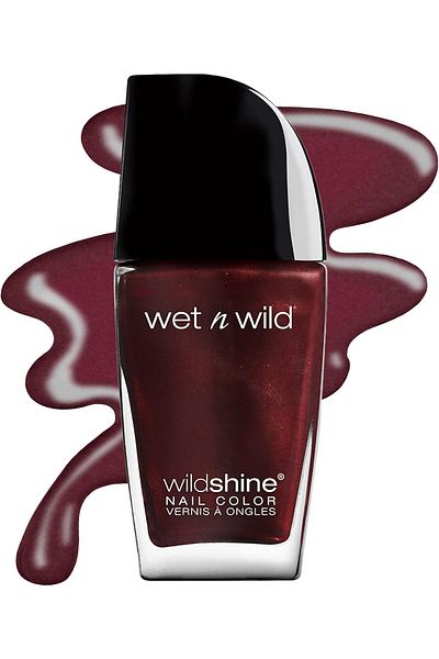 WET N WİLD wet n wild Wild Shine Nail Polish, Red Burgundy Frost, Nail Color