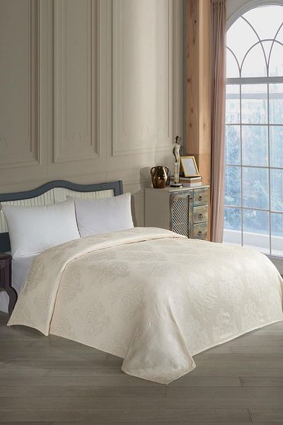VAROL Single Jacquard Bamboo Pique - Balder Cream