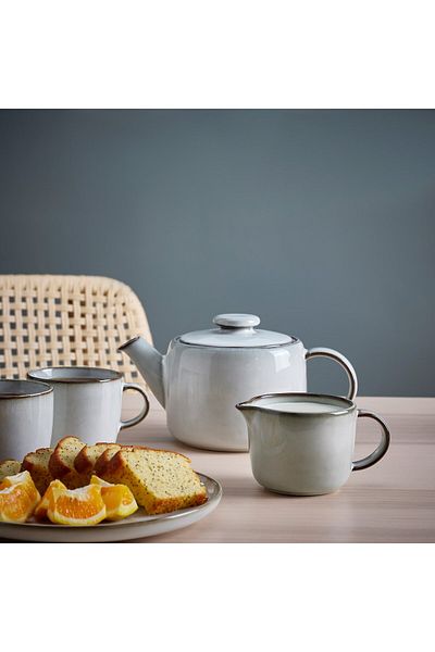 IKEA GLADELIG Milk/Cream Jug by IKEA Grey Stoneware, 0.4L, 8cm Height Microwave & Dishwasher Safe