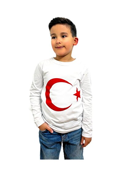 atölye kids AY YILDIZ lı uzun kollu tisört badi 23 nisan 19 mayıs 30 ağustos tören kutlama