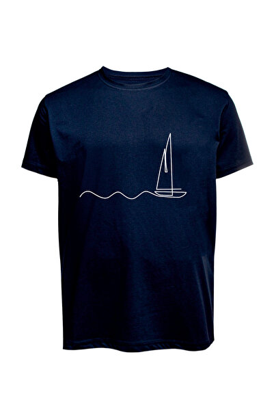 Baran Işık Tricou unisex cu imprimeu nautic Heartbeat, din bumbac pieptănat, ...