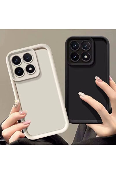 m.tk moveteck Xiaomi Mi 14T Pro Kılıf Yumuşak Renkli Lansman Silikon Kamera Korumalı Çıkıntılı Kalın Kenarlı Coffe