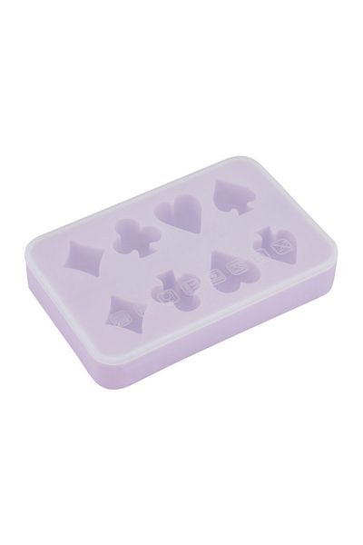 COOYA 8-hole creative ice cube mold,food grade silicone,4 shapes,reusable,easy to clean,for drinks,purple