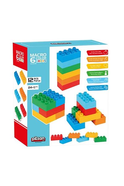 Art Tone Macro Color Bricks 6 Color Brick Blocks 12 Pieces 24m+