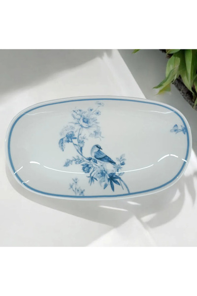 FAYA HOME Gural Porselen 2 Adet Kuş Desen 29 Cm Kayık Tabak 1891