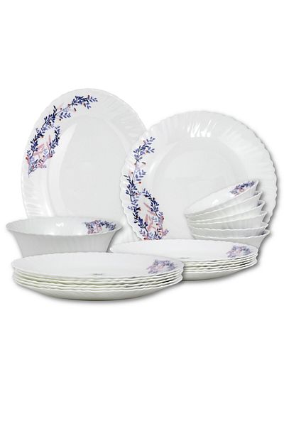 Melrich 24 Pcs Opal ware Dinner Set Dishwasher & Microwave safe BPA Free Durable and Stylish