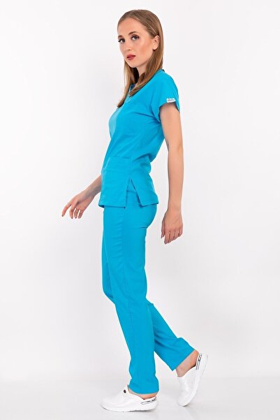 Nur Medikal Giyim Unisex Femei Bărbați Sky Lycra Doctor Asistenta Surgical Spital Scrubs Uniform Suit