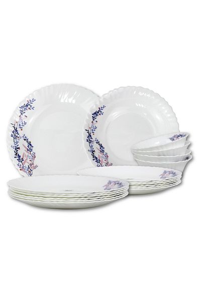 Melrich 12 Pcs Opal ware Dinner Set Dishwasher & Microwave safe BPA Free Durable and Stylish