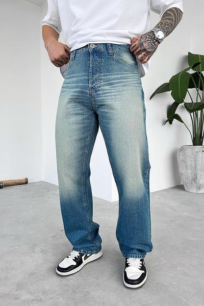 HAFKAGİYİM Pantaloni largi de bază albastru învechit