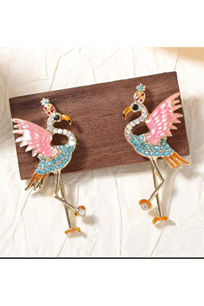LWP Shop Pandan Renkli Flamingo Küpe