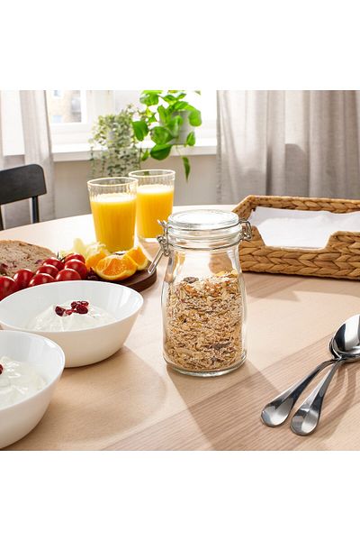 IKEA KORKEN Bottle shaped jar with lid, clear glass, 0.4 l