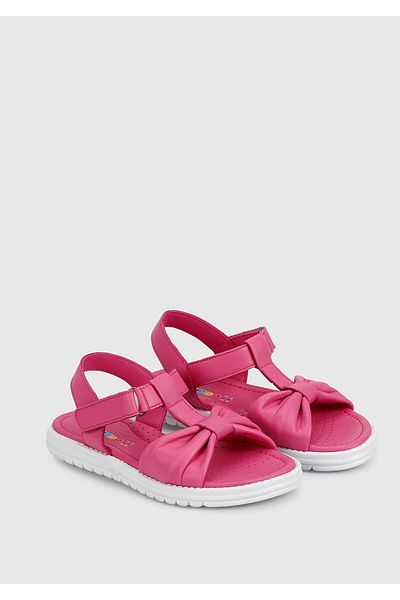 Kiddo Fuchsia Leather Flat Sandals for Girls