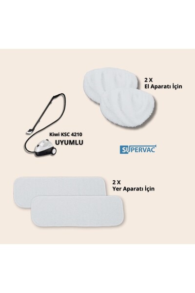 Supervac Steam Cleaning Machine Mop Set, Compatible with Kiwi Ksc 4255, En Sıga Whl 603