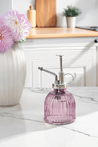 Porsima 15731 Mor Vintage Cam Bitki Sulama Şişesi Oda Kokusu Dağıtıcı Çok Amaçlı Boş Sprey Şişe 250 ml