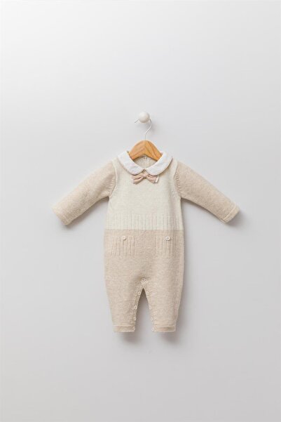 Babydola Papyonlu Triko Erkek Bebek Tulum -12716