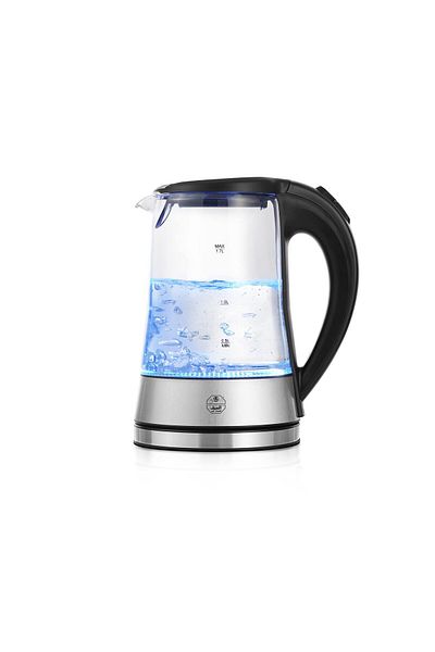 JANO Electric Kettle Glass With Plastic Led Color Indicator, Auto Shut-off , 1.7l, 1500w, White - Jn03201