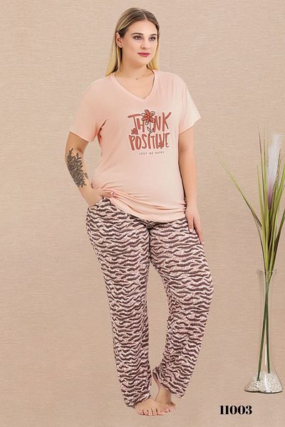 tarzımsüper Plus Size Luxury Pajamas Set with Elastic Waist Comfort Model Cotton Women's Pajamas Set