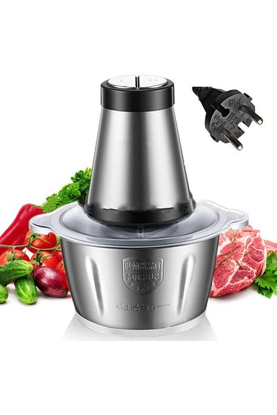 COOYA Meat grinder 3L, 4 dual-stage blades, stainless steel, for meat, vegetables, fruits, nuts