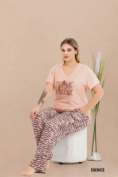 tarzımsüper Plus Size Luxury Pajamas Set with Elastic Waist Comfort Model Cotton Women's Pajamas Set
