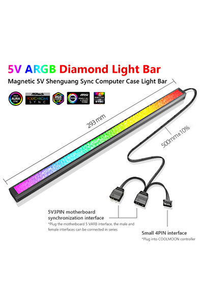 Choice شريط إضاءة LED COOLMOON ARGB 5 فولت 3 دبابيس/مصباح DIY صغير 4 دبابيس م...