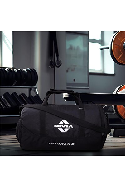 Nivia Beast Gym Bag-4 | Polyester | Black, 15 Litre, Unisex | Fitness Bag | Separate Shoes Compartment